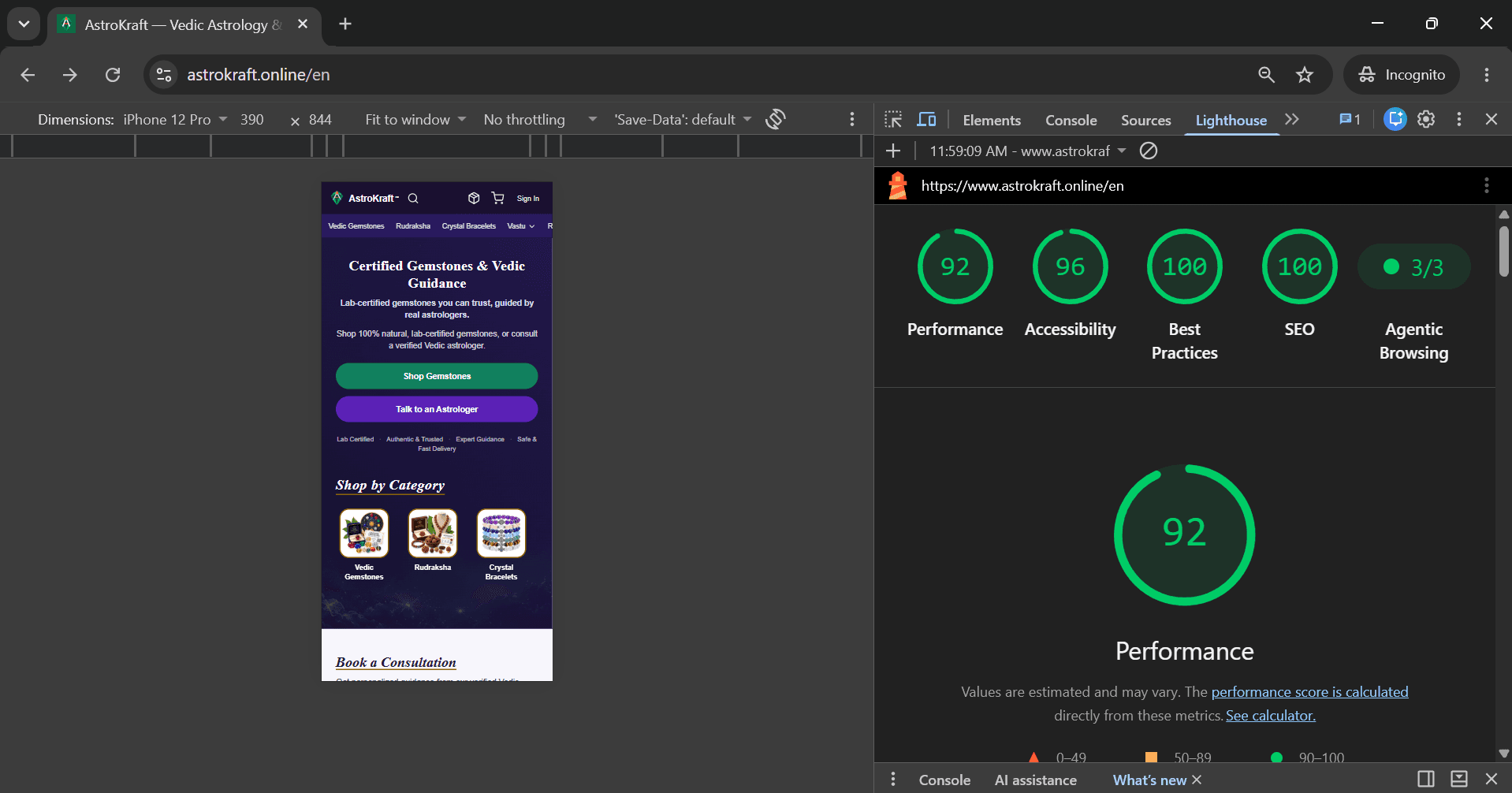 Lighthouse Desktop Report